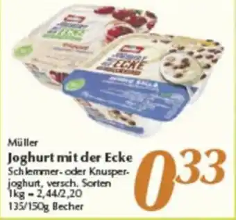 inkoop Müller Joghurt mit der Ecke 135/150g Becher Angebot