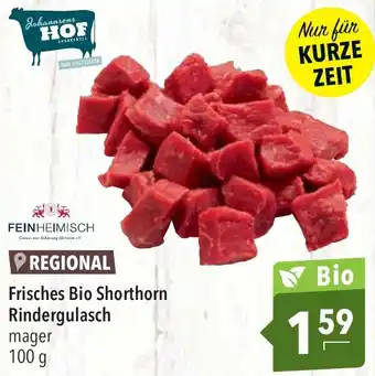 CITTI Markt Feinheimisch Frisches Bio Shorthorn Rindergulasch 100 g Angebot