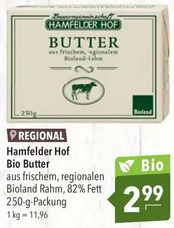 CITTI Markt Hamfelder Hof Bio Butter 250 g Packung Angebot