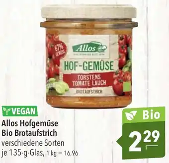 CITTI Markt Allos Hofgemüse Bio Brotaufstrich 135 g Glas Angebot