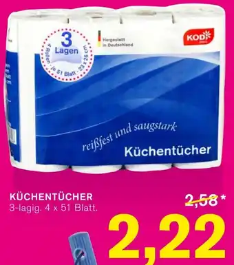 KODi KÜCHENTÜCHER 4 x 51 Blatt Angebot