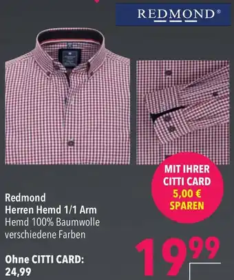 CITTI Markt Redmond Herren Hemd 1/1 Arm Angebot