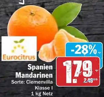 Hit Eurocitrus Spanien Mandarinen 1 kg Netz Angebot