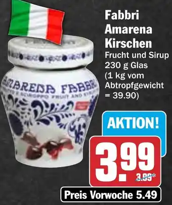 Hit Fabbri Amarena Kirschen 230 g Glas Angebot