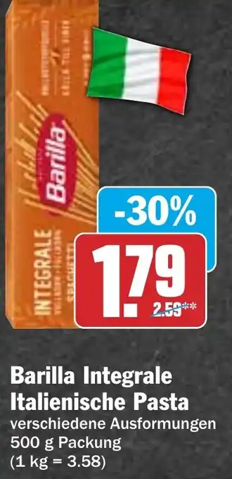 Hit Barilla Integrale Italienische Pasta 500 g Packung Angebot