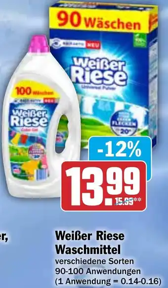 Hit Weißer Riese Waschmittel 90-100 Anwendungen Angebot