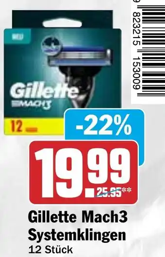 Hit Gillette Mach3 Systemklingen 12 Stück Angebot