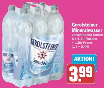 Hit Gerolsteiner Mineralwasser 6x1,5 L Flasche Angebot