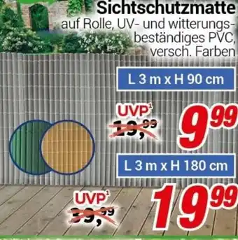 CENTERSHOP Sichtschutzmatte L3 m x H 180 cm Angebot