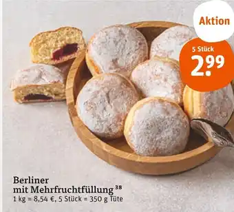 tegut Berliner mit Mehrfruchtfüllung 250 g Tute Angebot