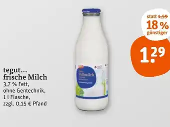 tegut tegut... frische Milch 1 l Flasche Angebot