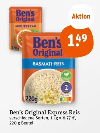 tegut Ben's Original Express Reis 220 g Beutel Angebot