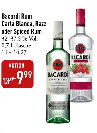 Galeria Markthalle Bacardi Rum Carta Blanca, Razz oder Spiced Rum 700ml Angebot