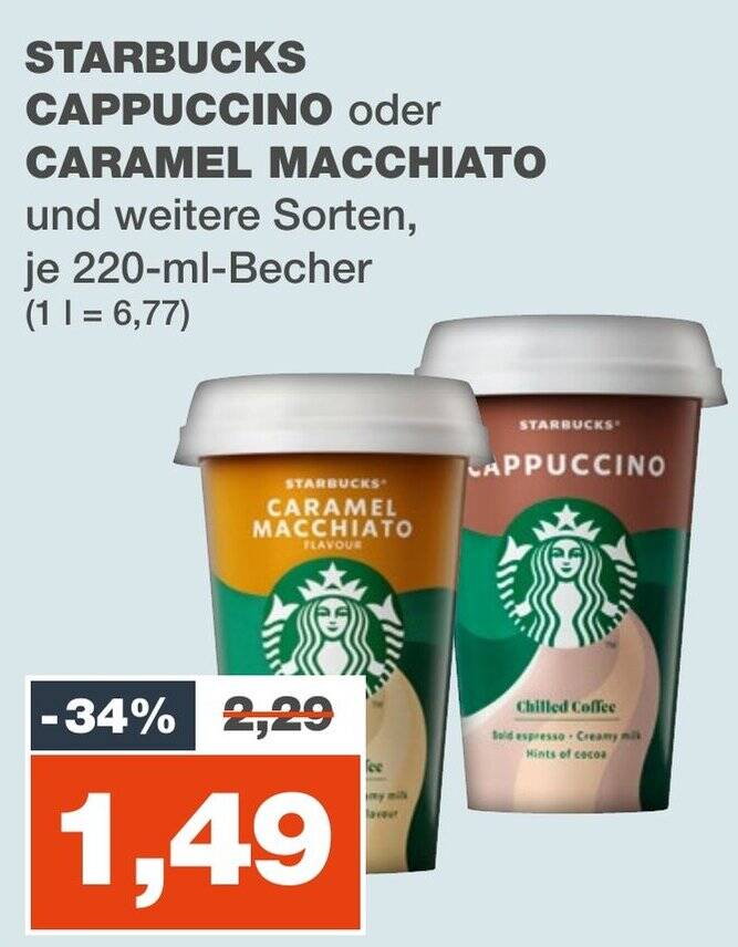 STARBUCKS CAPPUCCINO oder CARAMEL MACCHIATO und weitere Sorten, je 220
