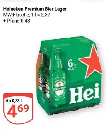 Globus Heineken Premium Bier Lager 6 x 0,33 l Angebot