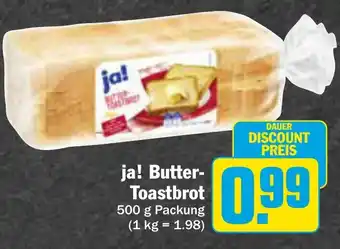 AEZ ja! Butter-Toastbrot 500 g Packung Angebot