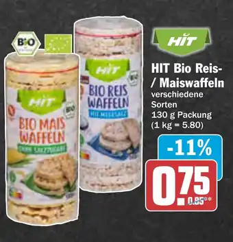 AEZ HIT Bio Reis- / Maiswaffeln 130 g Packung Angebot