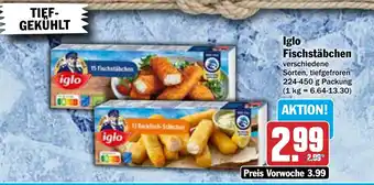 AEZ iglo Fischstäbchen 224-450 g Packung Angebot