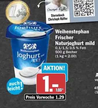 AEZ Weihenstephan Frischer Naturjoghurt mild 500 g Becher Angebot