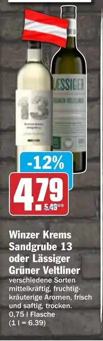 AEZ Winzer Krems Sandgrube 13 oder Lässiger Grüner Veltliner  0,75 l Flasche Angebot