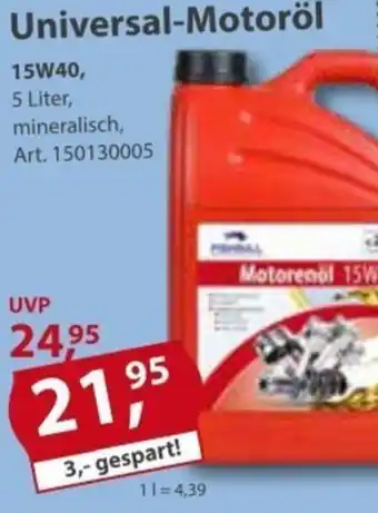 Sonderpreis Baumarkt Universal-Motoröl 15W40, 5 Liter Angebot