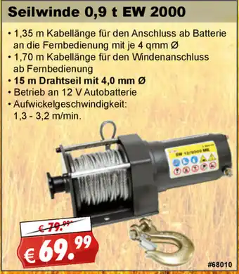 Stabilo Fachmarkt Seilwinde 0,9 t EW 2000 Angebot