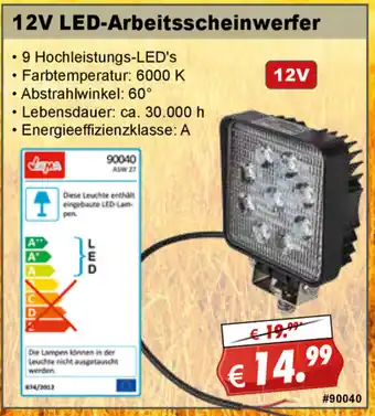 Stabilo Fachmarkt 12V LED Arbeitsschweinwerfer Angebot