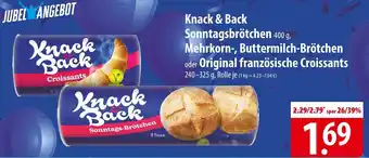 Famila Nord Ost Knack & Back Sonntagsbrötchen 400 g, Mehrkorn, Buttermilch-Brötchen oder Original französische Croissants 240-325 g Angebot