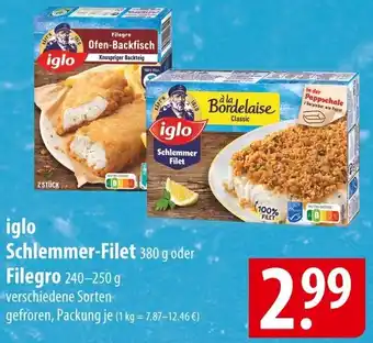 Famila Nord Ost iglo Schlemmer-Filet 380 g oder Filegro 240-250 g Angebot