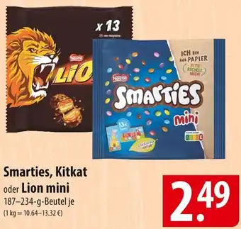 Famila Nord Ost Smarties, Kitkat oder Lion mini 187-234 g Beutel Angebot