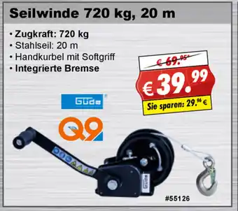 Stabilo Fachmarkt Güde Seilwinde 720kg, 20m Angebot