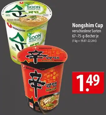 Famila Nord Ost Nongshim Cup 67-75 g Becher Angebot