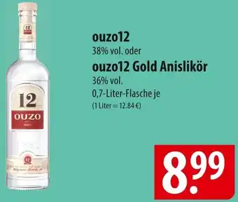 Famila Nord Ost ouzo12 oder ouzo12 Gold Anislikör 0,7 Liter Flasche Angebot