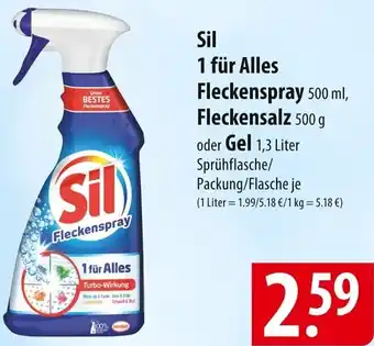 Famila Nord Ost Sil 1 für Alles Fleckenspray 500 ml, Fleckensalz 500 g oder Gel 1,3 Liter Angebot