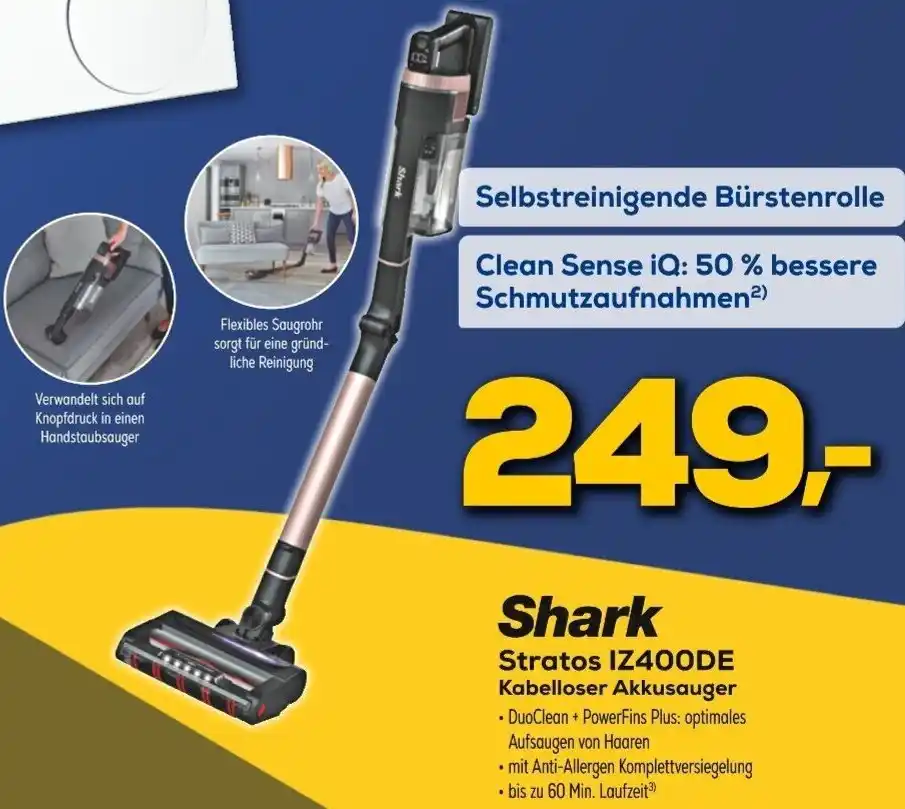 Shark Stratos IZ400DE Kabelloser Akkusauger Angebot bei Euronics