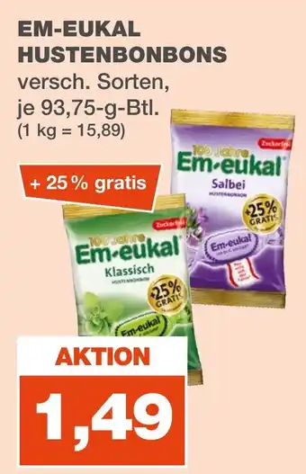 mein real EM-EUKAL HUSTENBONBONS versch. Sorten, je 93,75-g-Btl. Angebot
