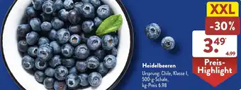 Aldi Süd Heidelbeeren 500 g Schale Angebot