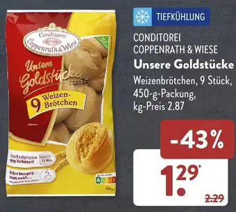 Aldi Süd CONDITOREI COPPENRATH & WIESE Unsere Goldstücke 450 g Packung Angebot