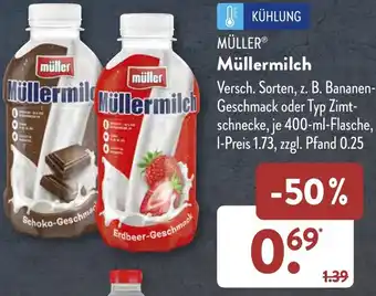 Aldi Süd MÜLLER Müllermilch 400 ml Flasche Angebot