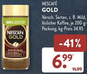 Aldi Süd NESCAFÉ GOLD 200 g Packung Angebot