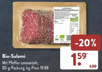 Aldi Süd Bio-Salami 80 g Packung Angebot