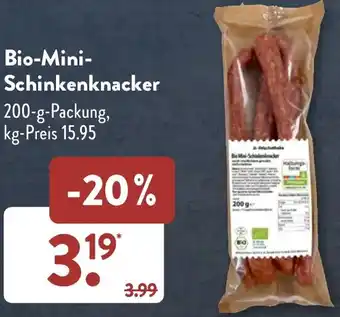 Aldi Süd Bio-Mini Schinkenknacker 200 g Packung Angebot