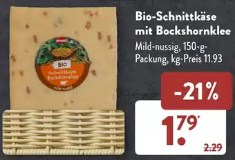 Aldi Süd Bio-Schnittkäse mit Bockshornklee 150 g Packung Angebot