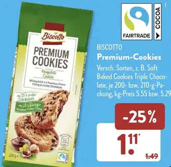 Aldi Süd BISCOTTO Premium Cookies 200-210 g Packung Angebot