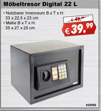 Stabilo Fachmarkt Möbeltresor Digital 22L Angebot