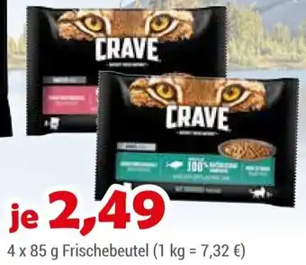 Zookauf CRAVE TROCKEN-/NASSNAHRUNG 4 x 85 g Frischebeutel Angebot