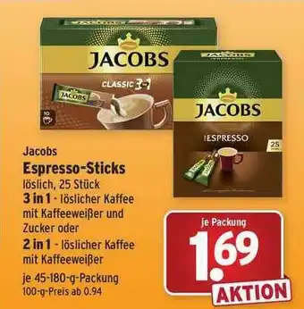 Wasgau Jacobs Espresso-sticks Angebot