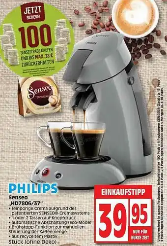 Edeka Philips Senseo Hd7806.37 Angebot