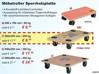 Stabilo Fachmarkt Möbelroller Sperrholzplatte Angebot