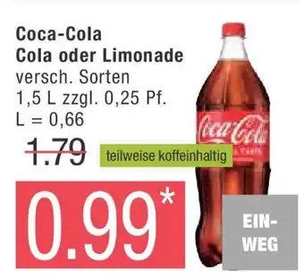 Marktkauf Coca-Cola Cola oder Limonade 1,5 L Angebot